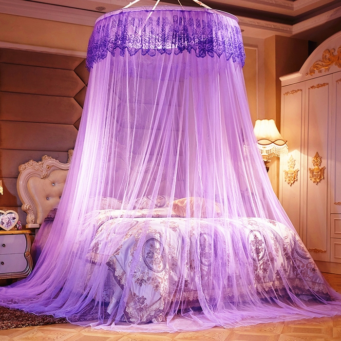 91家纺网 家纺一手货源 找家纺 （总）舞夜盛世 2026新款圆顶吊床款唯美浪漫双层小花边蚊帐