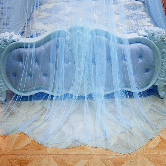 91家纺网 家纺一手货源 找家纺 舞夜盛世 2026新款圆顶吊床款唯美浪漫双层小花边蚊帐 七彩曼舞-水绿