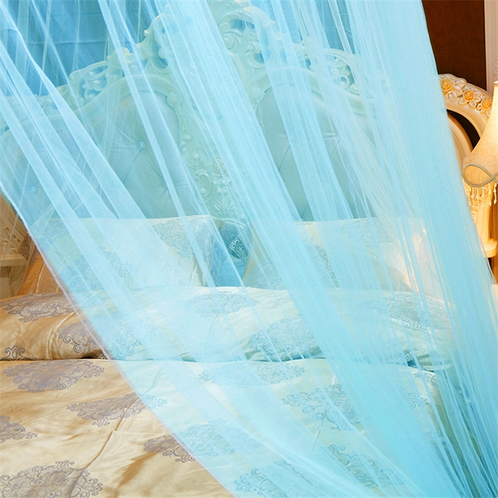 91家纺网 家纺一手货源 找家纺 舞夜盛世 2026新款圆顶吊床款唯美浪漫双层小花边蚊帐 七彩曼舞-水绿