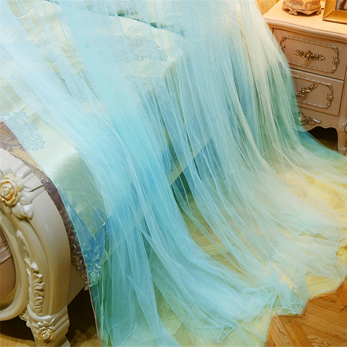 91家纺网 家纺一手货源 找家纺 舞夜盛世 2026新款圆顶吊床款唯美浪漫双层小花边蚊帐 七彩曼舞-水绿