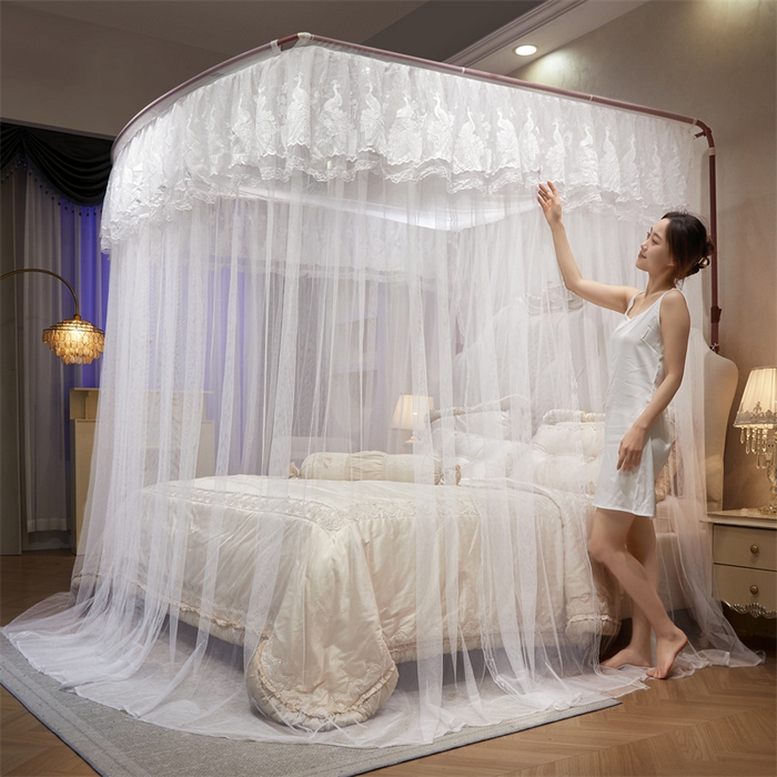 91家纺网 家纺一手货源 找家纺 （总）舞夜盛世 2026新款优雅生活U型钓鱼竿伸缩蚊帐-S-01