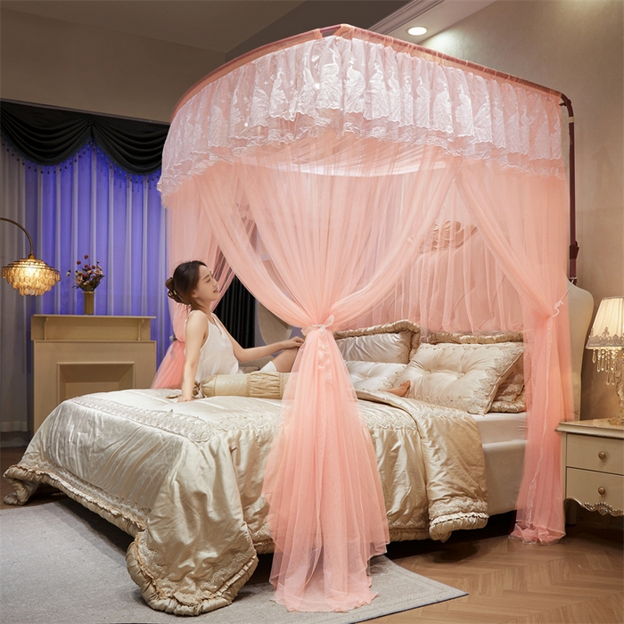 91家纺网 家纺一手货源 找家纺 舞夜盛世 2026新款优雅生活U型钓鱼竿伸缩蚊帐-S-01 S-01-玉色