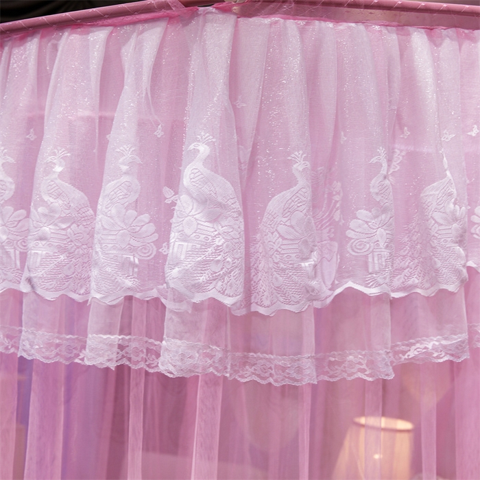 91家纺网 家纺一手货源 找家纺 舞夜盛世 2026新款优雅生活U型钓鱼竿伸缩蚊帐-S-01 S-01-粉色