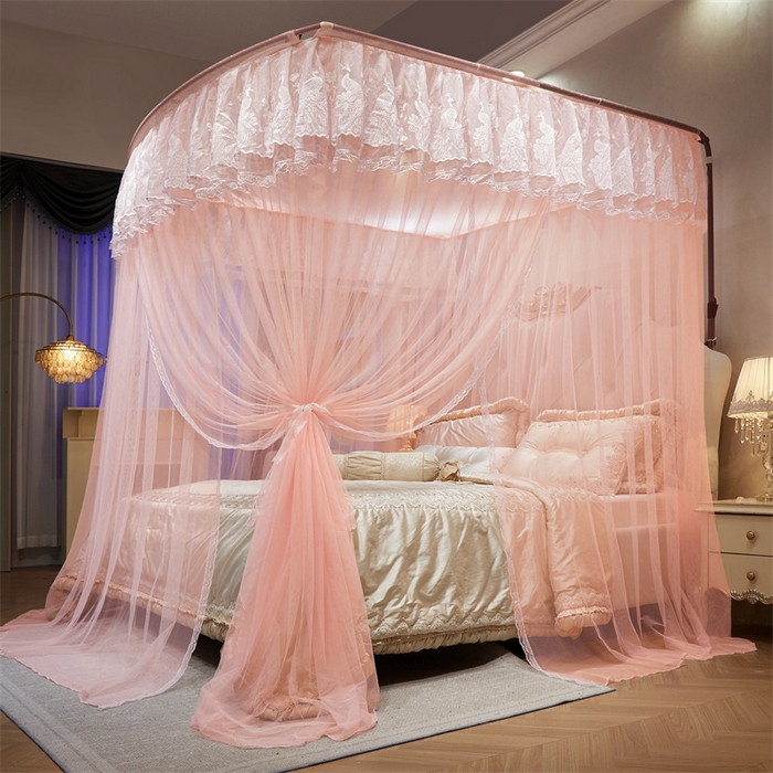 91家纺网 家纺一手货源 找家纺 舞夜盛世 2026新款优雅生活U型钓鱼竿伸缩蚊帐-S-01 S-01-玉色