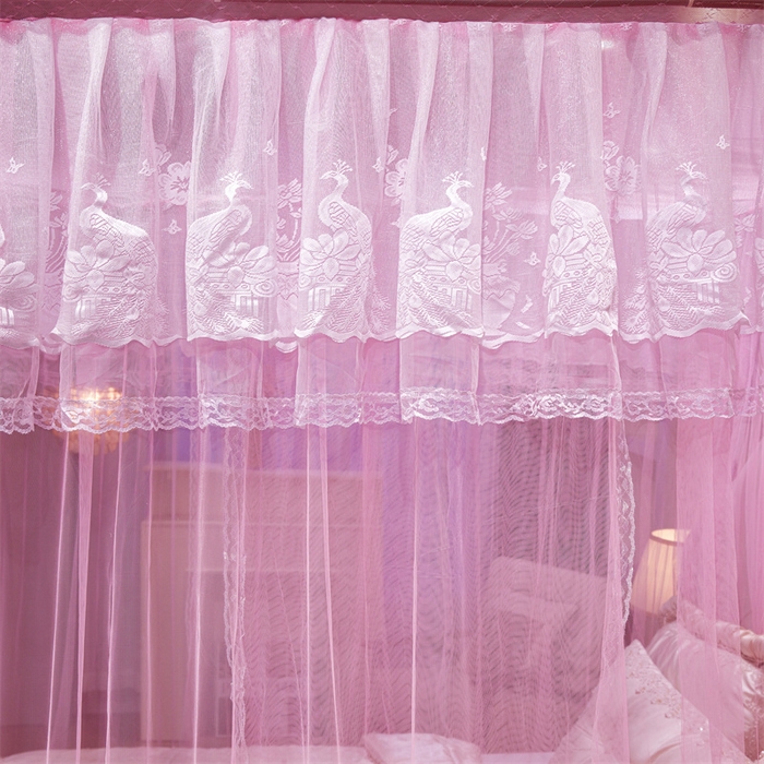 91家纺网 家纺一手货源 找家纺 舞夜盛世 2026新款优雅生活U型钓鱼竿伸缩蚊帐-S-01 S-01-粉色