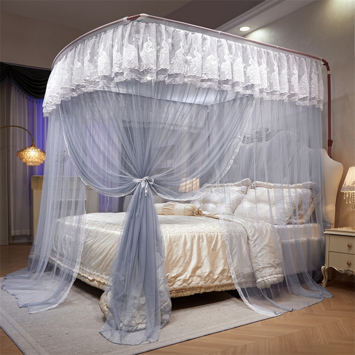 91家纺网 家纺一手货源 找家纺 舞夜盛世 2026新款优雅生活U型钓鱼竿伸缩蚊帐-S-01 S-01-灰色