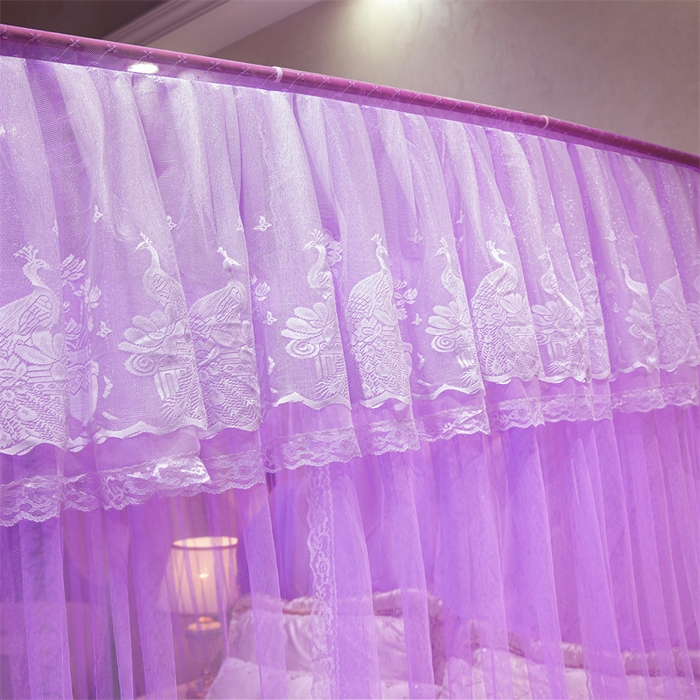 91家纺网 家纺一手货源 找家纺 舞夜盛世 2026新款优雅生活U型钓鱼竿伸缩蚊帐-S-01 S-01-紫色