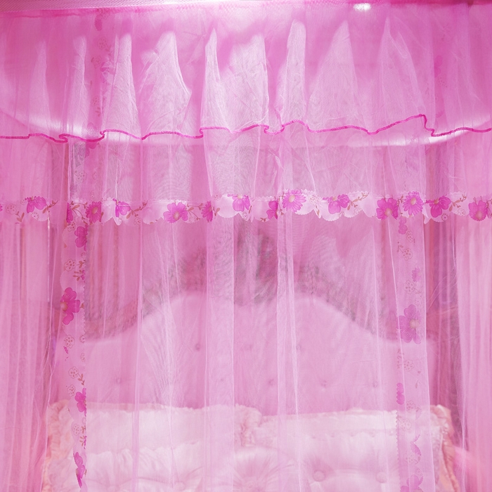 91家纺网 家纺一手货源 找家纺 舞夜盛世 2026新款U型蚊帐伸缩蚊帐落地宫廷蚊帐加厚烤漆支架-全年有货-闭月羞花 闭月羞花-粉色