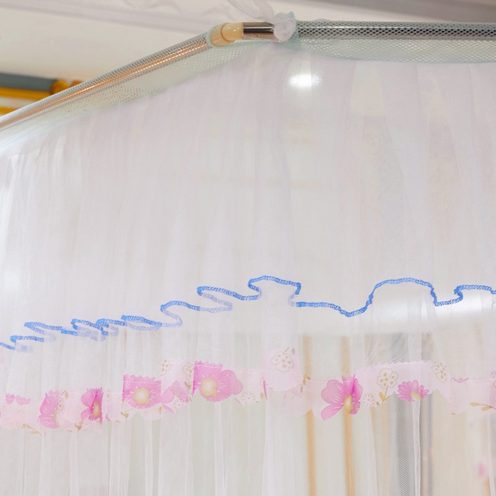 91家纺网 家纺一手货源 找家纺 舞夜盛世 2026新款U型蚊帐伸缩蚊帐落地宫廷蚊帐加厚烤漆支架-全年有货-闭月羞花 闭月羞花-白色