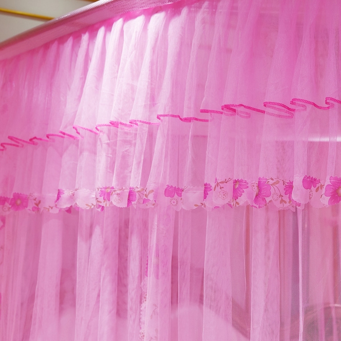 91家纺网 家纺一手货源 找家纺 舞夜盛世 2026新款U型蚊帐伸缩蚊帐落地宫廷蚊帐加厚烤漆支架-全年有货-闭月羞花 闭月羞花-粉色