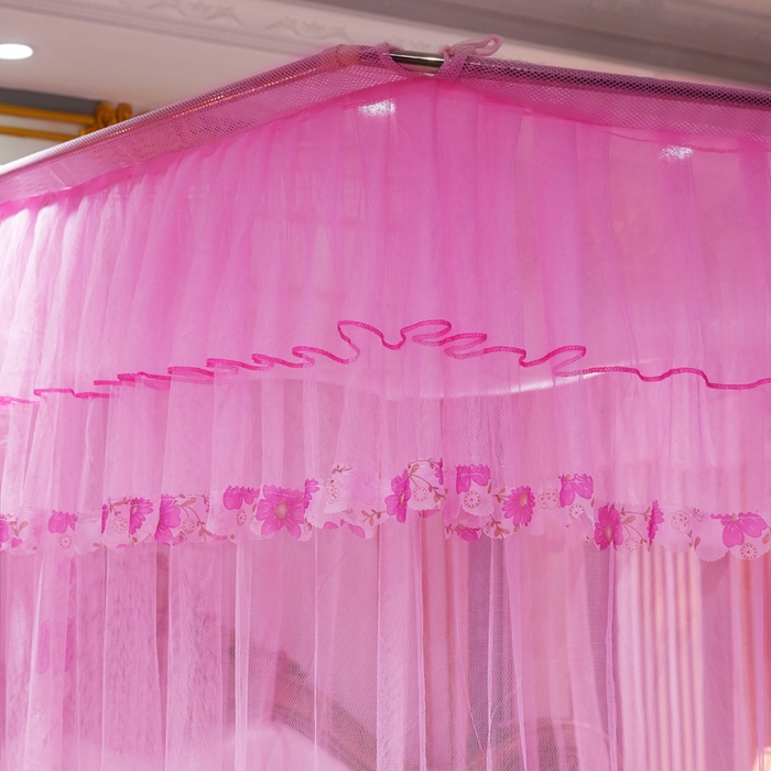 91家纺网 家纺一手货源 找家纺 舞夜盛世 2026新款U型蚊帐伸缩蚊帐落地宫廷蚊帐加厚烤漆支架-全年有货-闭月羞花 闭月羞花-粉色