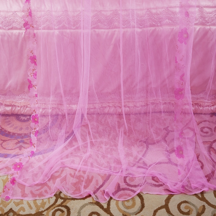 91家纺网 家纺一手货源 找家纺 舞夜盛世 2026新款U型蚊帐伸缩蚊帐落地宫廷蚊帐加厚烤漆支架-全年有货-闭月羞花 闭月羞花-粉色