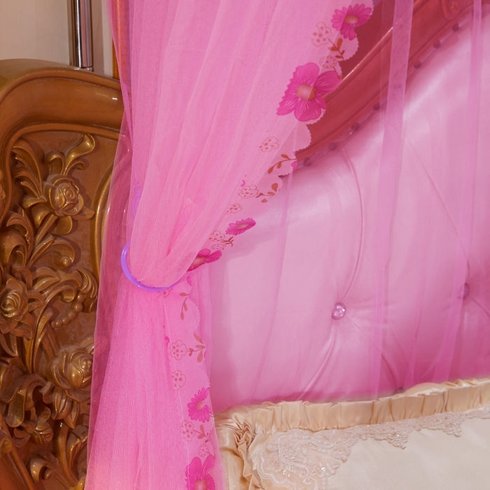 91家纺网 家纺一手货源 找家纺 舞夜盛世 2026新款U型蚊帐伸缩蚊帐落地宫廷蚊帐加厚烤漆支架-全年有货-闭月羞花 闭月羞花-粉色