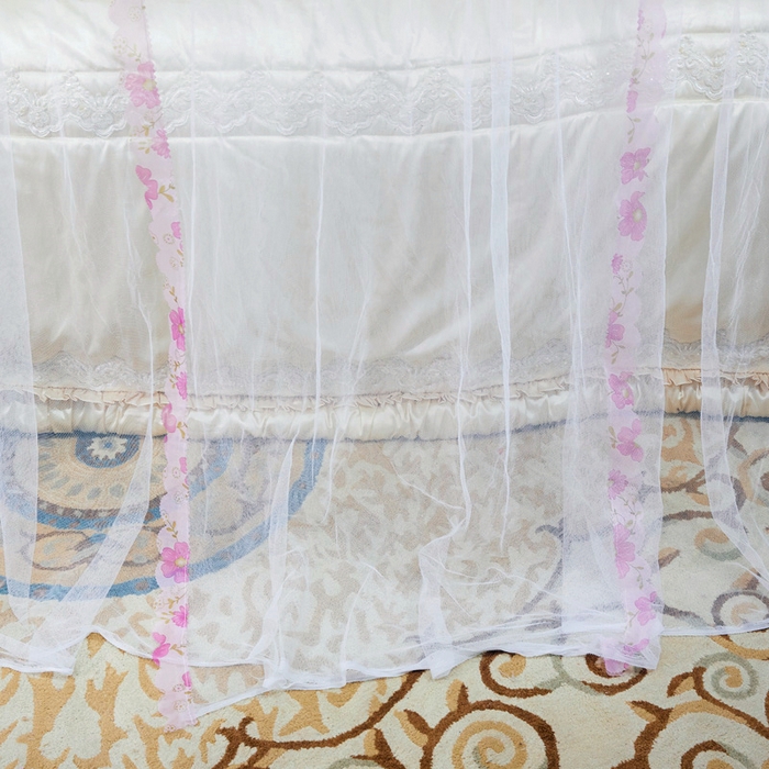 91家纺网 家纺一手货源 找家纺 舞夜盛世 2026新款U型蚊帐伸缩蚊帐落地宫廷蚊帐加厚烤漆支架-全年有货-闭月羞花 闭月羞花-白色