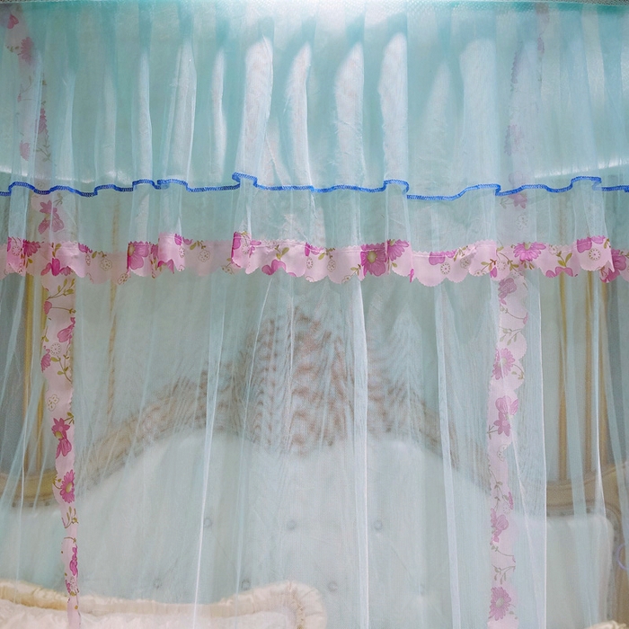 91家纺网 家纺一手货源 找家纺 舞夜盛世 2026新款U型蚊帐伸缩蚊帐落地宫廷蚊帐加厚烤漆支架-全年有货-闭月羞花 闭月羞花-水绿