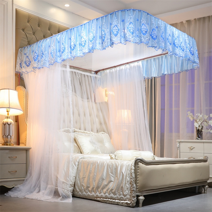 91家纺网 家纺一手货源 找家纺 舞夜盛世 2026新款全新升级欧式导轨宫廷蚊帐-盛世流光 盛世流光-蓝