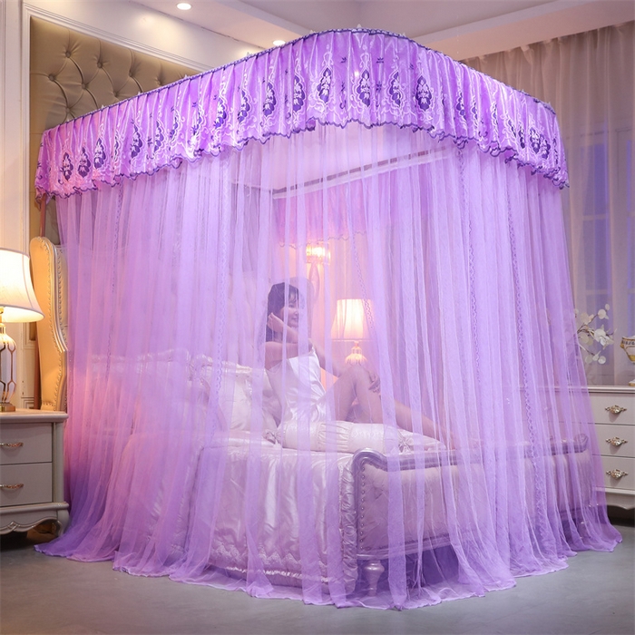 91家纺网 家纺一手货源 找家纺 舞夜盛世 2026新款全新升级欧式导轨宫廷蚊帐-盛世流光 盛世流光-紫