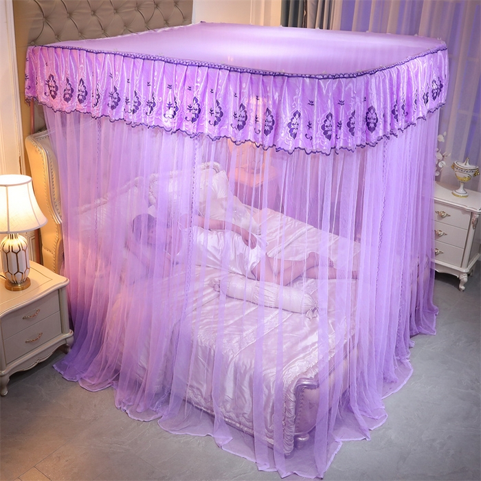 91家纺网 家纺一手货源 找家纺 舞夜盛世 2026新款全新升级欧式导轨宫廷蚊帐-盛世流光 盛世流光-紫