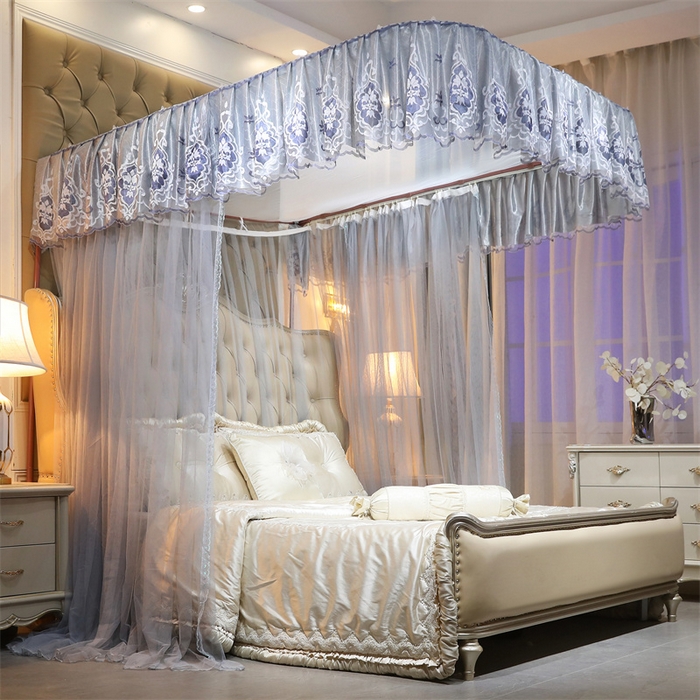91家纺网 家纺一手货源 找家纺 舞夜盛世 2026新款全新升级欧式导轨宫廷蚊帐-盛世流光 盛世流光-灰