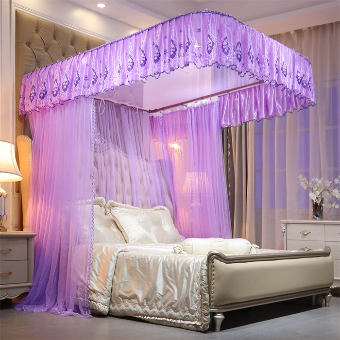 91家纺网 家纺一手货源 找家纺 舞夜盛世 2026新款全新升级欧式导轨宫廷蚊帐-盛世流光 盛世流光-紫