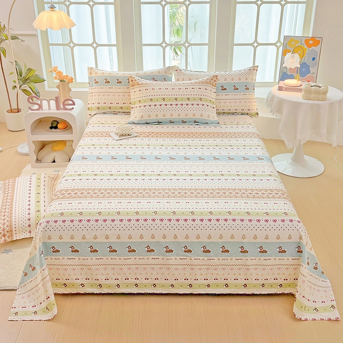 91家纺网 家纺一手货源 找家纺 （总1）安逸家纺 12868 新款全棉床单学生宿舍纯棉单床单