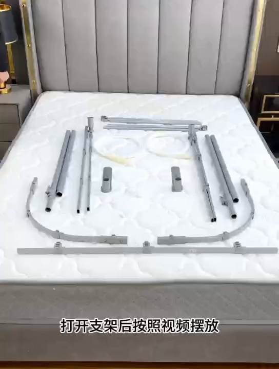 91家纺网 家纺一手货源 找家纺 舞夜盛世 2026新款全新升级欧式导轨宫廷蚊帐-盛世流光 盛世流光-灰