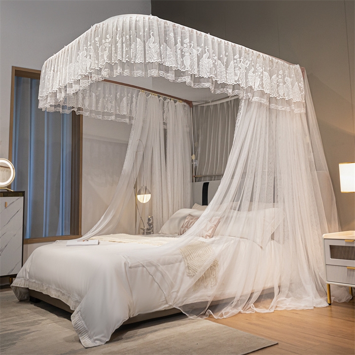 91家纺网 家纺一手货源 找家纺 舞夜盛世 2026新款镜花水月轨道蚊帐系列--图二 镜花水月-奶油白