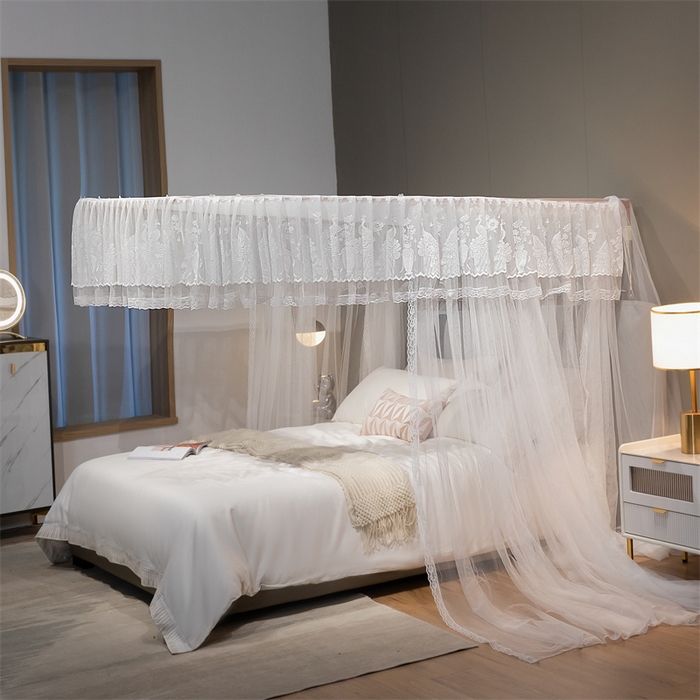 91家纺网 家纺一手货源 找家纺 舞夜盛世 2026新款镜花水月轨道蚊帐系列--图二 镜花水月-奶油白