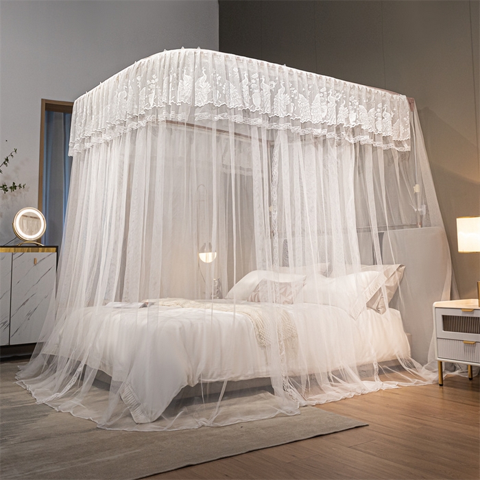 91家纺网 家纺一手货源 找家纺 舞夜盛世 2026新款镜花水月轨道蚊帐系列--图二 镜花水月-奶油白