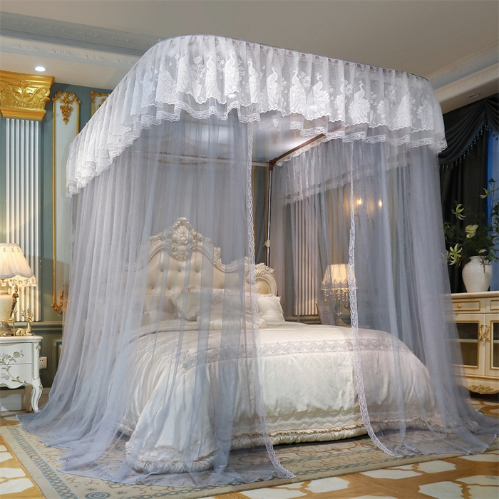 91家纺网 家纺一手货源 找家纺 舞夜盛世 2026新款镜花水月轨道蚊帐系列--图一 镜花水月-淡雅灰