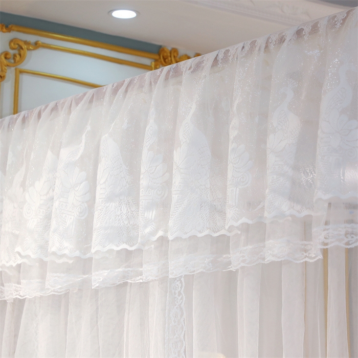 91家纺网 家纺一手货源 找家纺 舞夜盛世 2026新款镜花水月轨道蚊帐系列--图一 镜花水月-奶油白