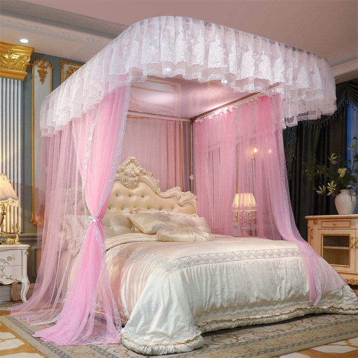 91家纺网 家纺一手货源 找家纺 舞夜盛世 2026新款镜花水月轨道蚊帐系列--图一 镜花水月-蜜桃粉