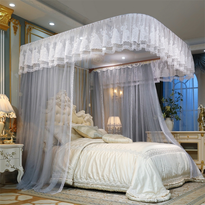 91家纺网 家纺一手货源 找家纺 舞夜盛世 2026新款镜花水月轨道蚊帐系列--图一 镜花水月-淡雅灰