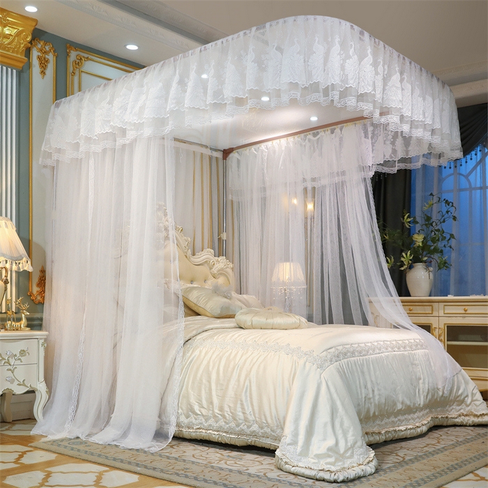 91家纺网 家纺一手货源 找家纺 舞夜盛世 2026新款镜花水月轨道蚊帐系列--图一 镜花水月-奶油白