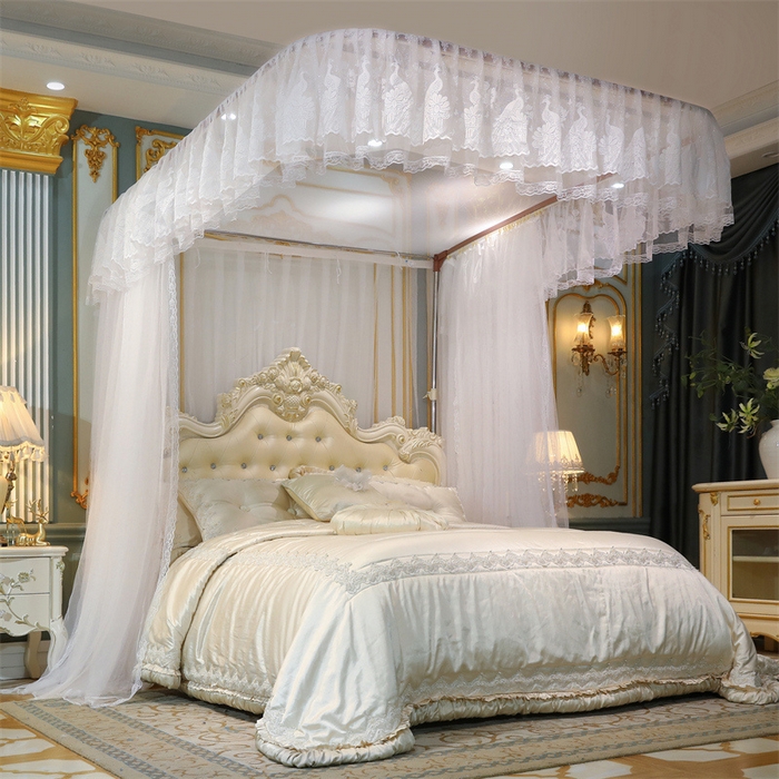 91家纺网 家纺一手货源 找家纺 舞夜盛世 2026新款镜花水月轨道蚊帐系列--图一 镜花水月-奶油白