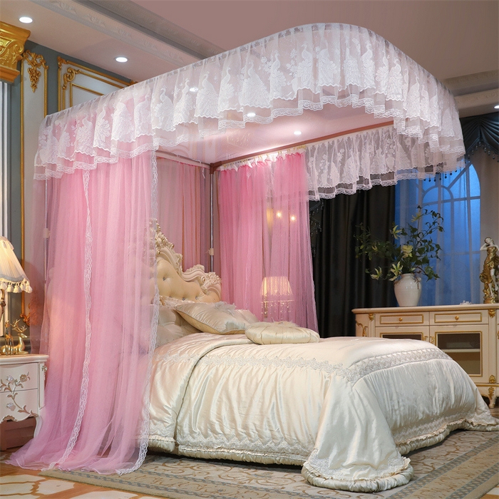 91家纺网 家纺一手货源 找家纺 舞夜盛世 2026新款镜花水月轨道蚊帐系列--图一 镜花水月-蜜桃粉