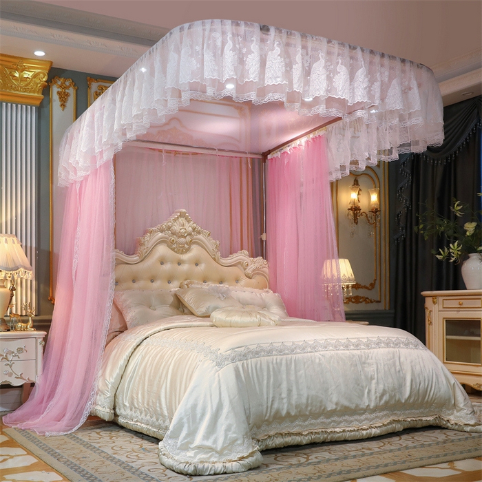 91家纺网 家纺一手货源 找家纺 舞夜盛世 2026新款镜花水月轨道蚊帐系列--图一 镜花水月-蜜桃粉