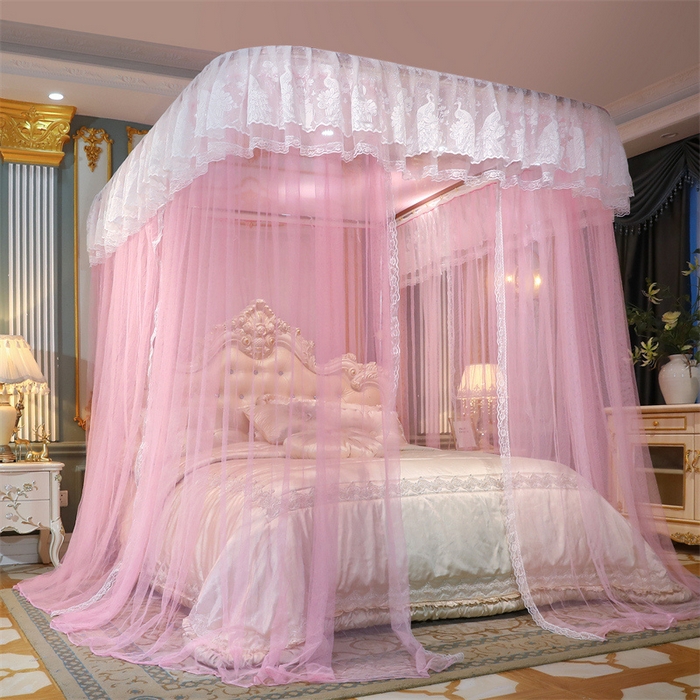 91家纺网 家纺一手货源 找家纺 舞夜盛世 2026新款镜花水月轨道蚊帐系列--图一 镜花水月-蜜桃粉