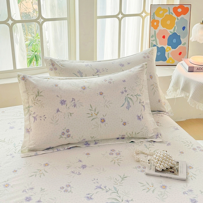 91家纺网 家纺一手货源 找家纺 （总1）安逸家纺 12868 新款全棉枕套学生纯棉单枕套48x74一对