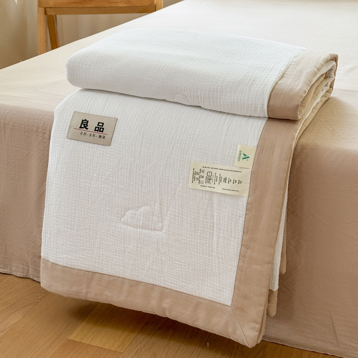 91家纺网 家纺一手货源 找家纺 （总）雯雨家纺 2026新款里外全棉皱皱纱棉花夏被夏凉被空调被