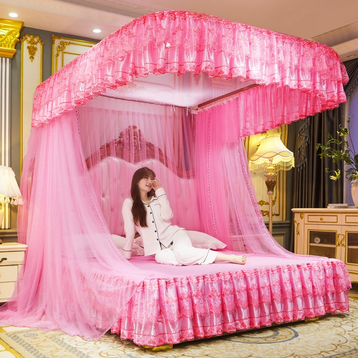 91家纺网 家纺一手货源 找家纺 （总）舞夜盛世 2026新款u型拉幕导轨蚊帐轨道蚊帐落地宫廷蚊帐—风华正茂