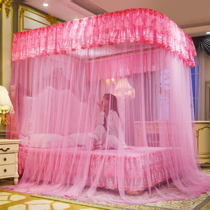 91家纺网 家纺一手货源 找家纺 （总）舞夜盛世 2026新款u型拉幕导轨蚊帐轨道蚊帐落地宫廷蚊帐—风华正茂