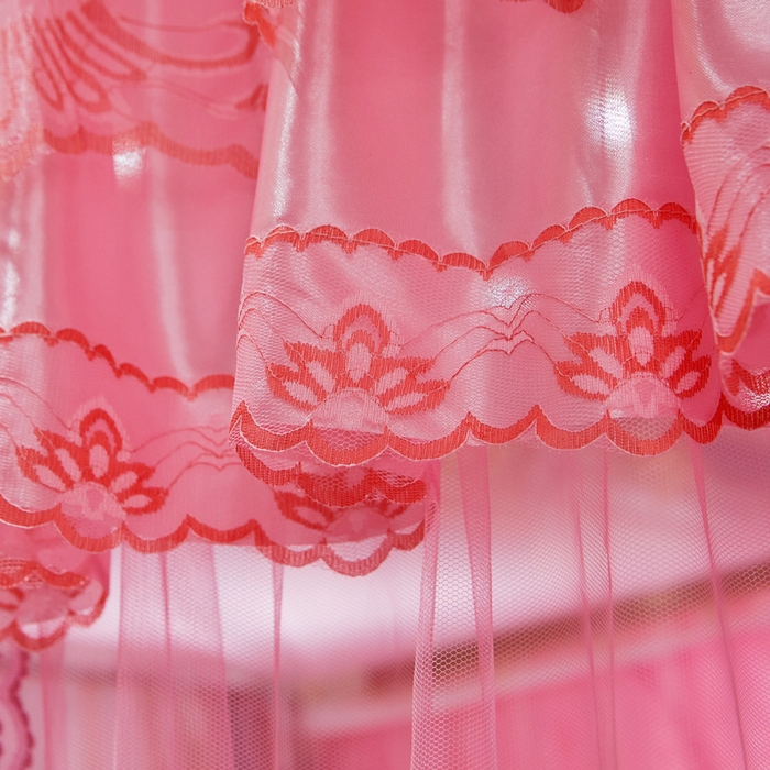 91家纺网 家纺一手货源 找家纺 舞夜盛世 2026新款u型拉幕导轨蚊帐轨道蚊帐落地宫廷蚊帐—风华正茂 风华正茂-粉色