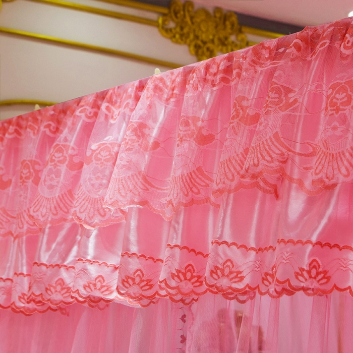 91家纺网 家纺一手货源 找家纺 舞夜盛世 2026新款u型拉幕导轨蚊帐轨道蚊帐落地宫廷蚊帐—风华正茂 风华正茂-粉色