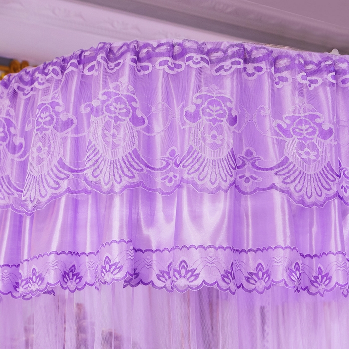 91家纺网 家纺一手货源 找家纺 舞夜盛世 2026新款u型拉幕导轨蚊帐轨道蚊帐落地宫廷蚊帐—风华正茂 风华正茂-紫色