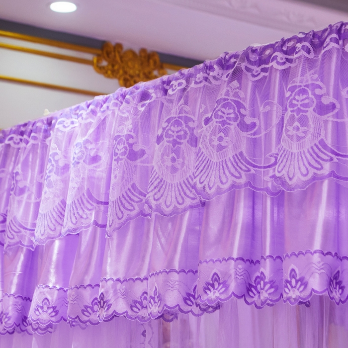 91家纺网 家纺一手货源 找家纺 舞夜盛世 2026新款u型拉幕导轨蚊帐轨道蚊帐落地宫廷蚊帐—风华正茂 风华正茂-紫色