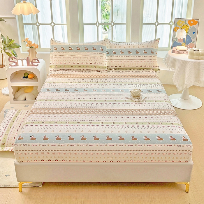 91家纺网 家纺一手货源 找家纺 （总1）安逸家纺 12868 新款全棉床笠床罩学生纯棉单床笠