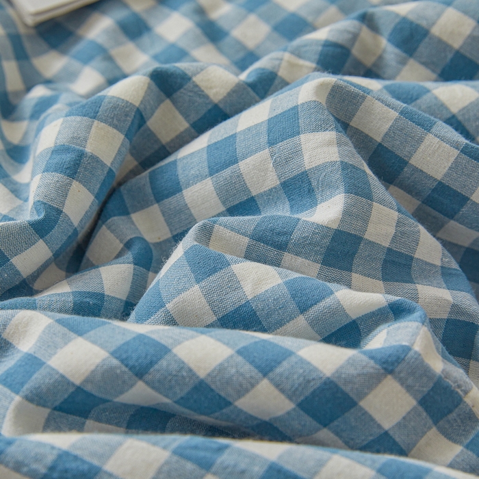 91家纺网 家纺一手货源 找家纺 猎鹿人家纺 2026新款A类水洗棉新疆棉花夏被 被子被芯 蓝小格