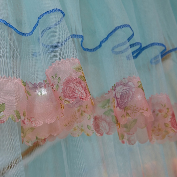 91家纺网 家纺一手货源 找家纺 舞夜盛世 2026新款u型拉幕导轨蚊帐轨道蚊帐落地宫廷蚊帐—春暖花开 春暖花开-水绿