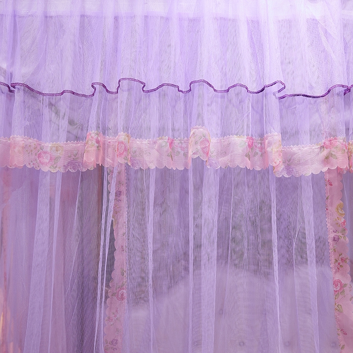 91家纺网 家纺一手货源 找家纺 舞夜盛世 2026新款u型拉幕导轨蚊帐轨道蚊帐落地宫廷蚊帐—春暖花开 春暖花开-紫色